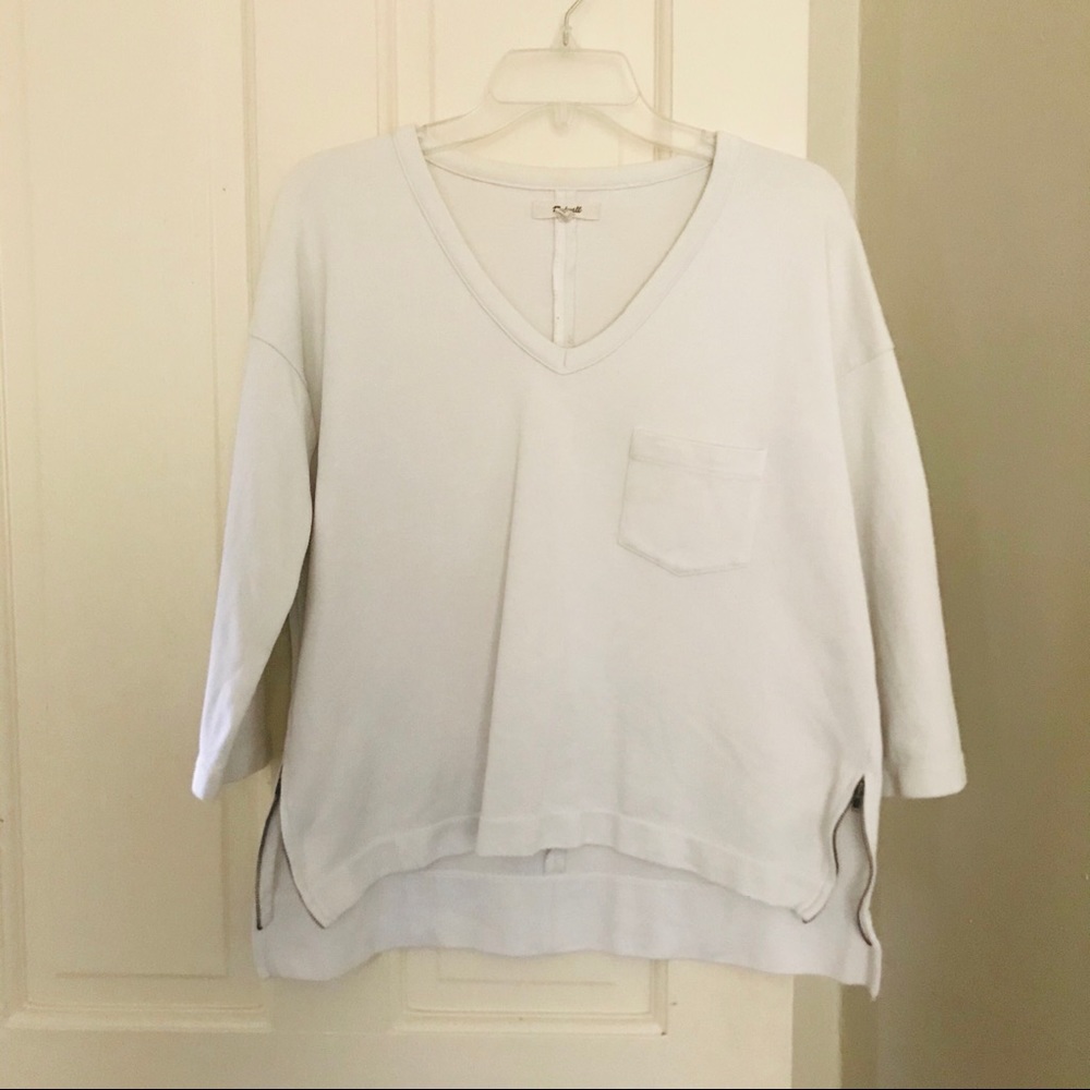 LAST CHANCE! Madewell side zipper 3/4 length top
